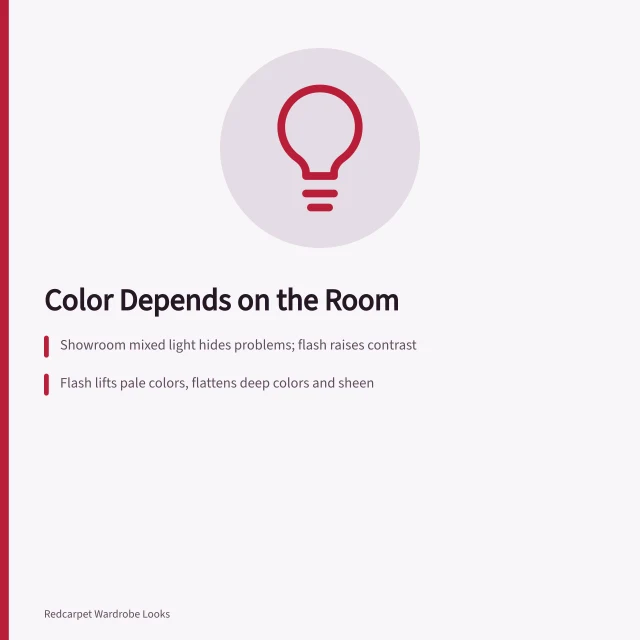 Card: color shifts across showroom, flash, and broadcast lighting. Why a best celebrity color season brand does not exist: it depends on the room