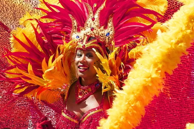 carnival, woman, costume, orange, red, cariwest, parade, performer, parade feathers, feathers, colorful, vibrant, carnival, carnival, carnival, carnival, carnival. Celebrity costumes: the directory, with corrections