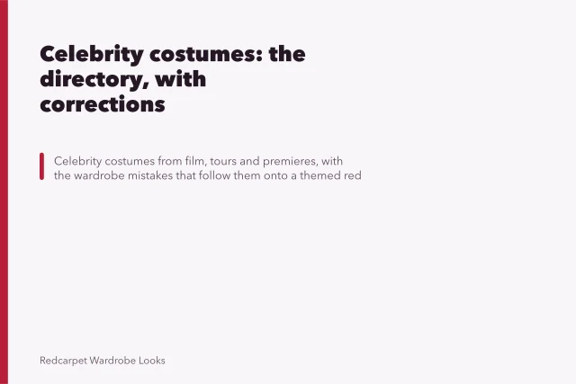Celebrity costumes: the directory, with corrections. Celebrity costumes: the directory, with corrections