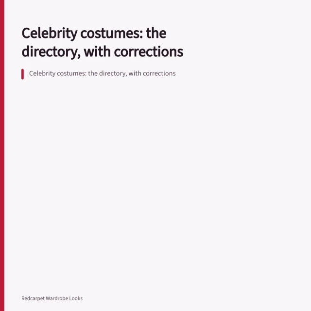 Celebrity costumes: the directory, with corrections. Celebrity costumes: the directory, with corrections