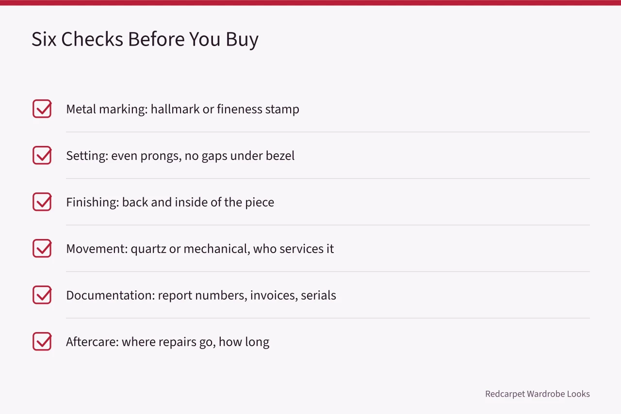 Checklist of six criteria for judging jewelry and watch quality (Which jewelry and watch brands actually deserve the price, in 2027?)